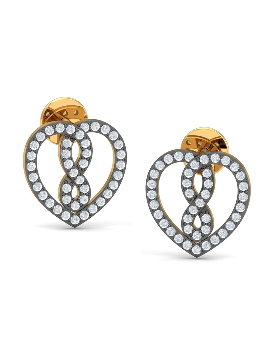 

KUBERBOX HeartNfinity 18KT Gold Diamond-Studded Earrings-2.33 gm