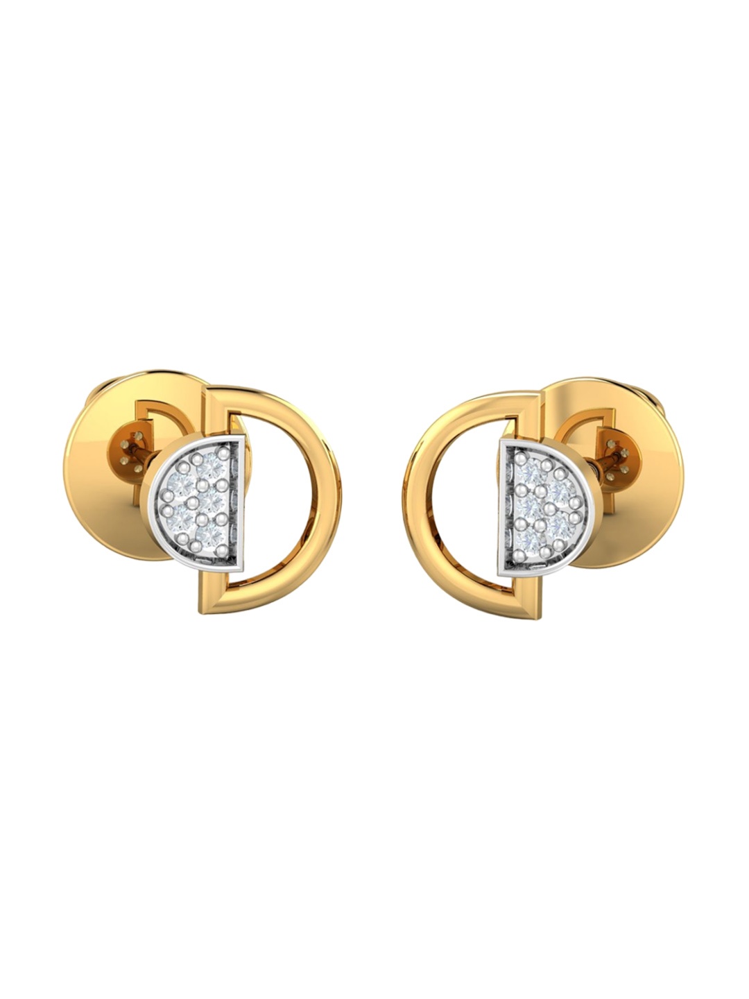 

KUBERBOX Tullia 18KT Gold Diamond-Studded Stud Earrings-1.45gm