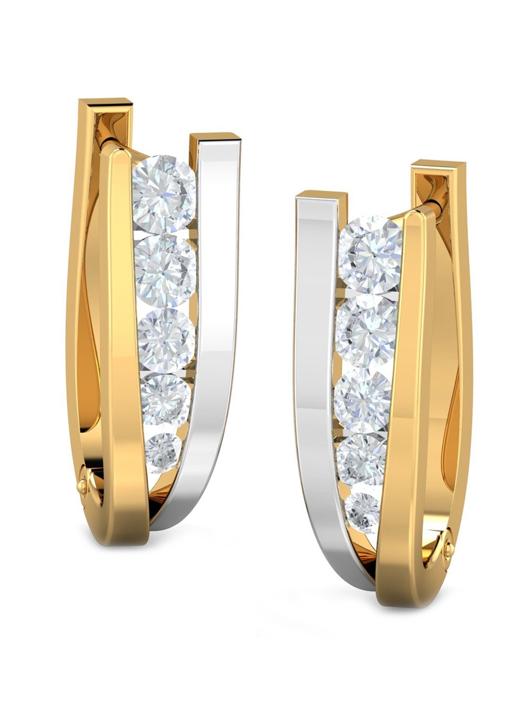 

KUBERBOX 18KT Gold Diamond Antonia Hoop Earrings-1.68gm