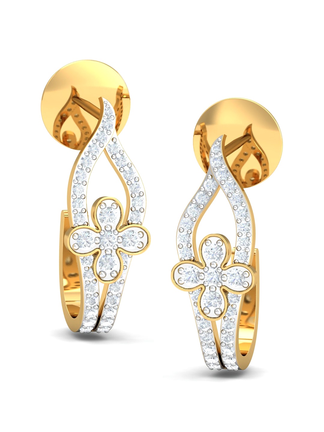 

KUBERBOX 18KT Gold Diamond-Studded Earrings-4.28gm