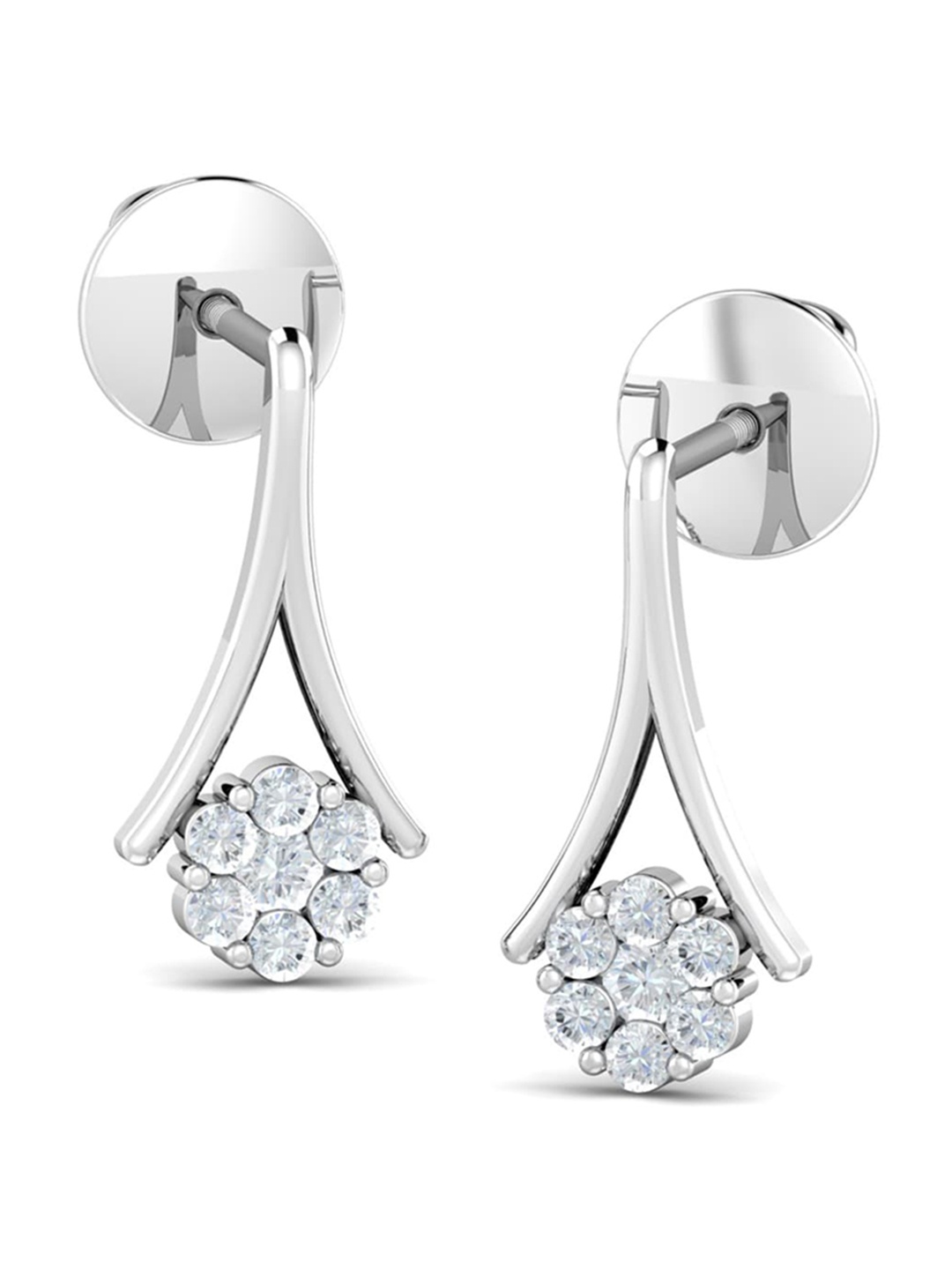 

KUBERBOX Ayse 18KT White Gold Diamond-Studded Earrings-1.64gm