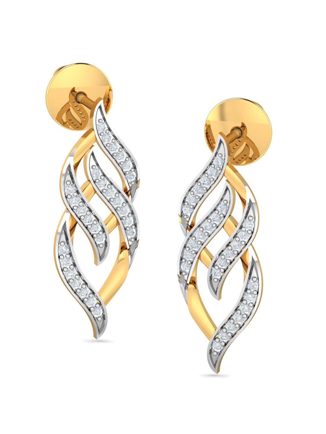 

KUBERBOX Aysel 18KT Gold Diamond-Studded Earrings-2.03gm