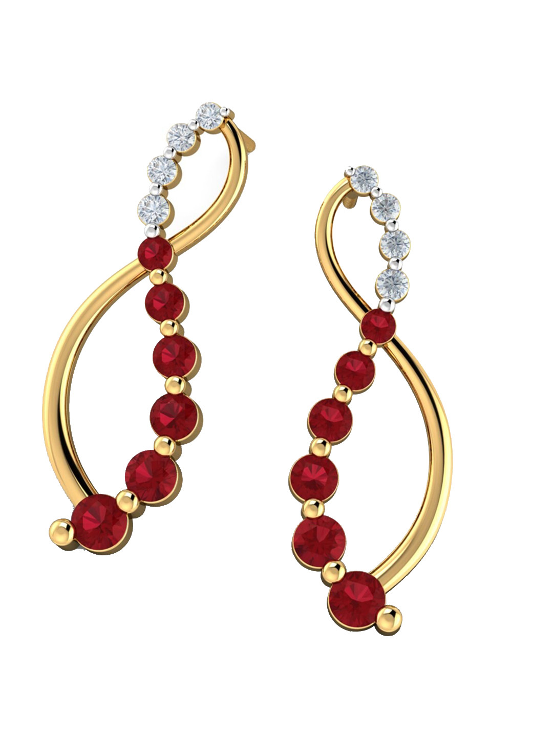 

KUBERBOX Annia 18KT Gold Diamond-Studded Earrings-2.55gm
