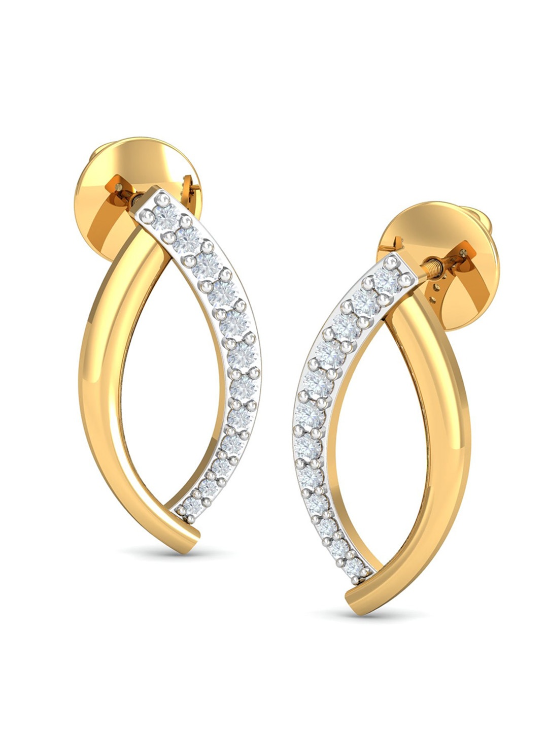 

KUBERBOX Camilla 18KT Gold Diamond-Studded Earrings-2.04gm