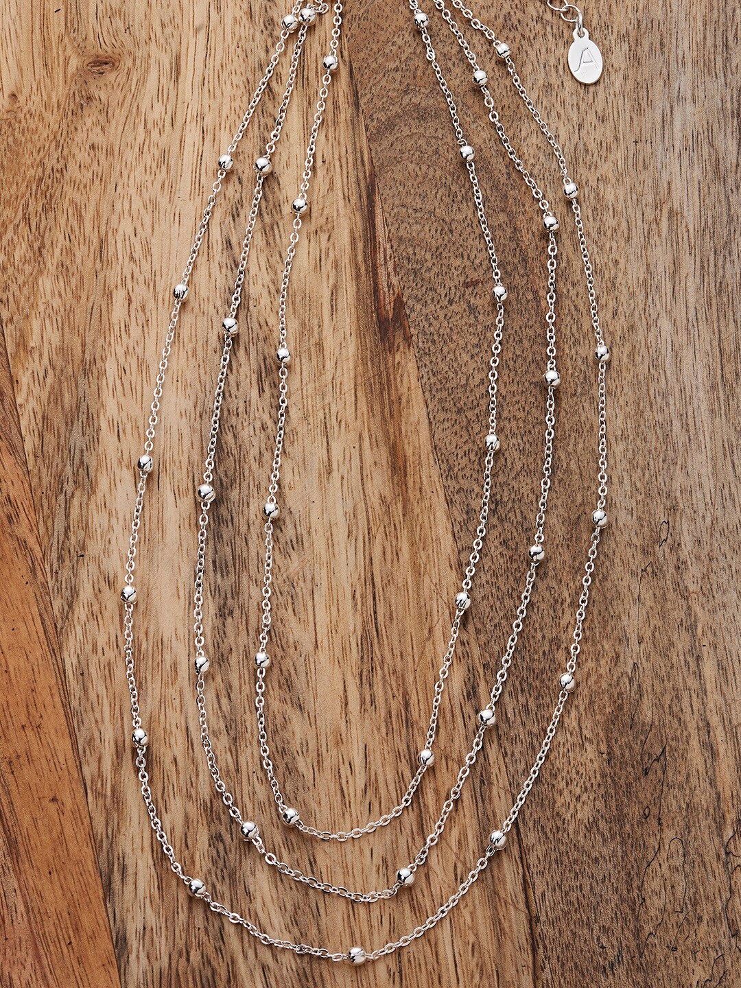

Accessorize London Women Layered Station Bead Necklace, Silver
