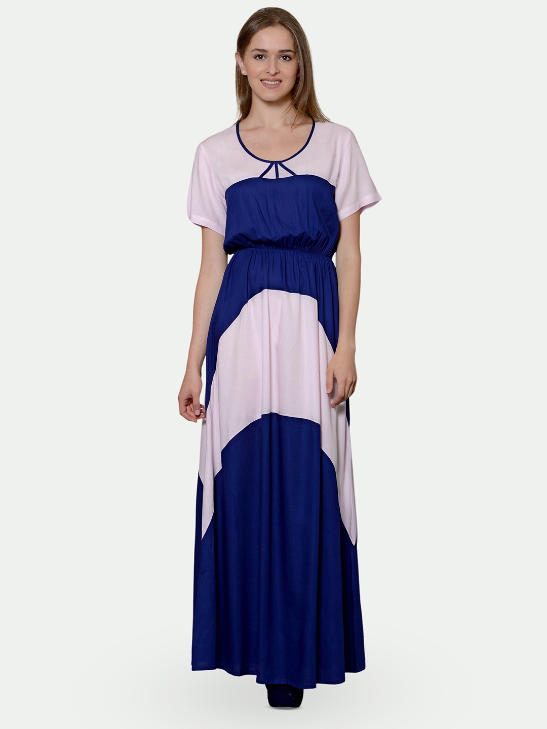 

PATRORNA Colourblocked Maxi Dress, Pink