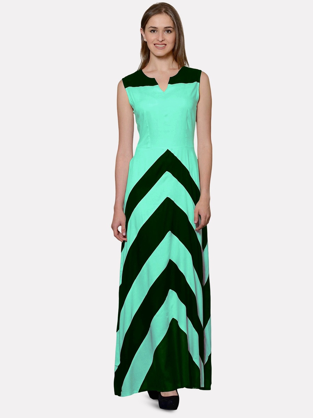 

PATRORNA Geometric Printed Maxi Dress, Green