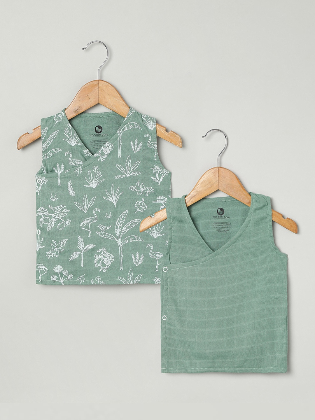 

cocoon care Infants Pack Of 2 Supersoft BambooJhabla, Green