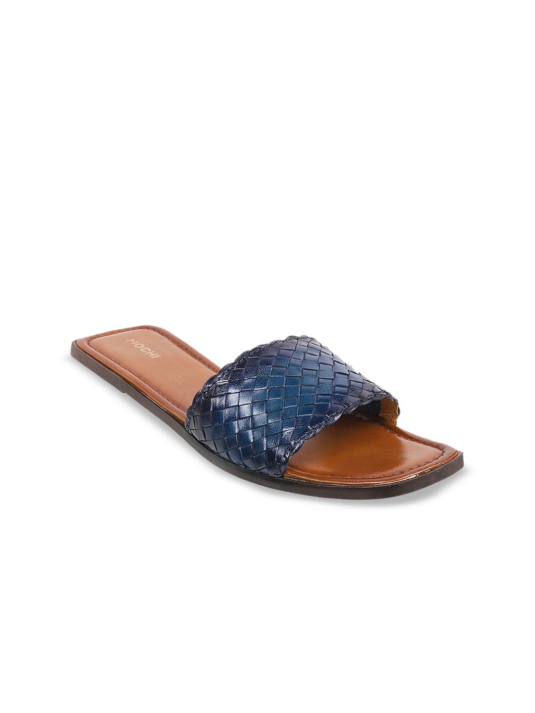 

Mochi Braided Open Toe Flats, Navy blue