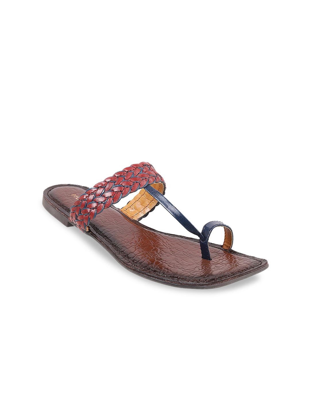 

Mochi Braided Open One Toe Flats, Blue