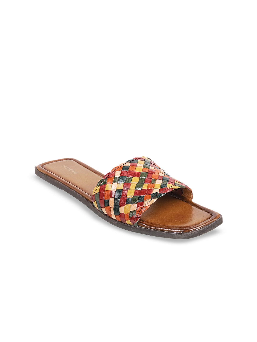 

Mochi Braided Open Toe Flats, Brown