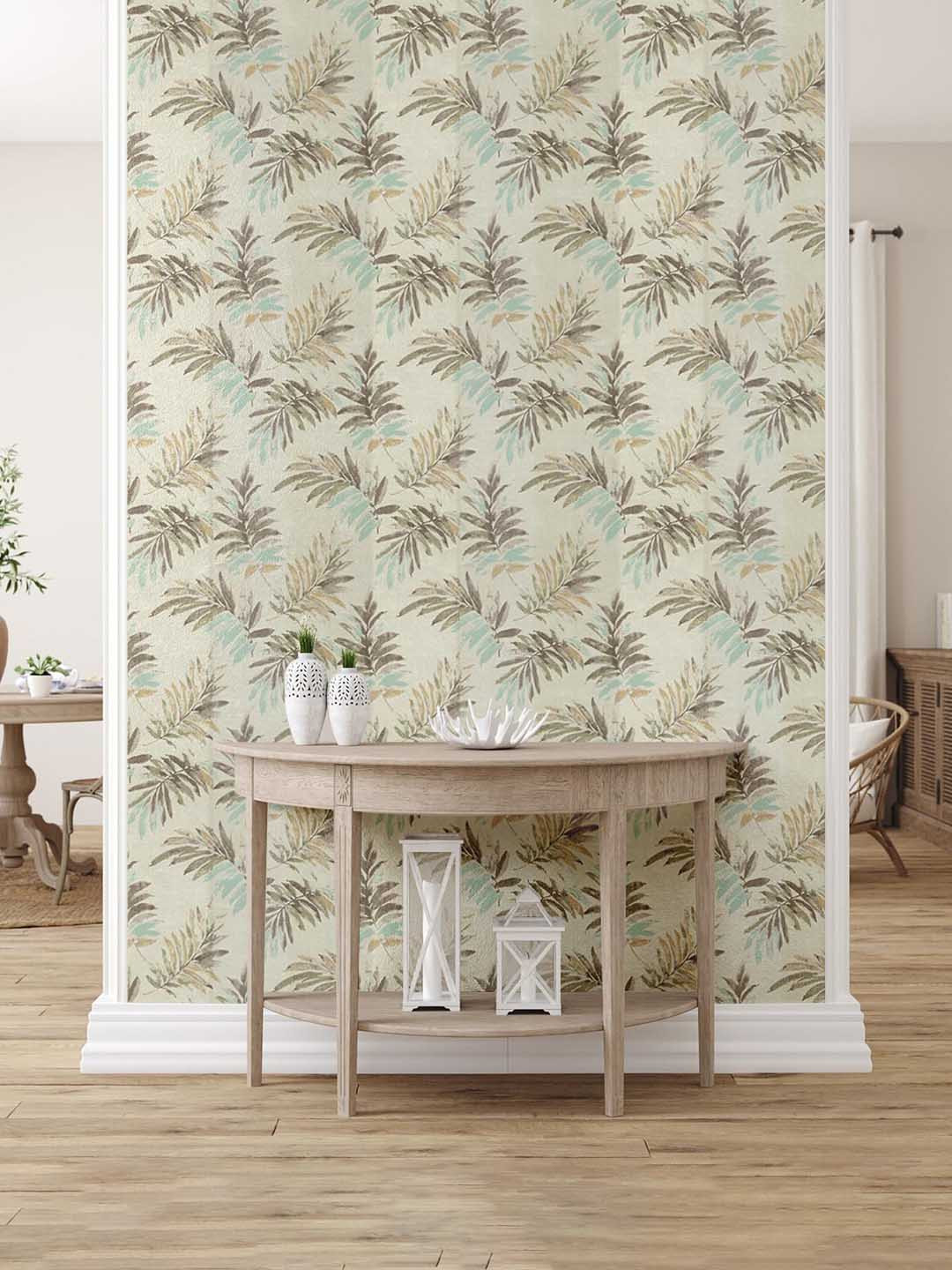 

Asian Paints ezyCR8 Pine Leaves Non-Adhesive Wallpaper (53x 950cm), White
