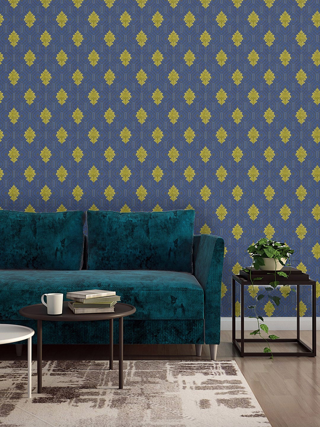 

Asian Paints Floral Design Non-Adhesive Wallpapers, Blue