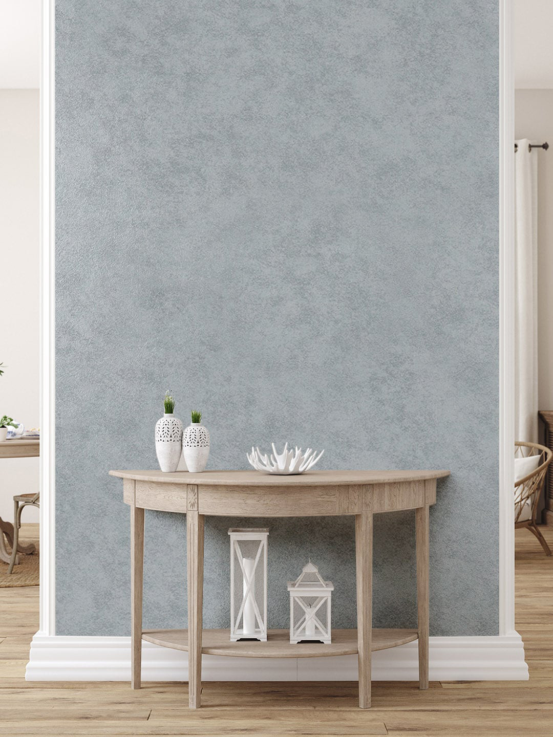 

Asian Paints Abstract Design Non-Adhesive Wallpaper (53x 950cm), Blue