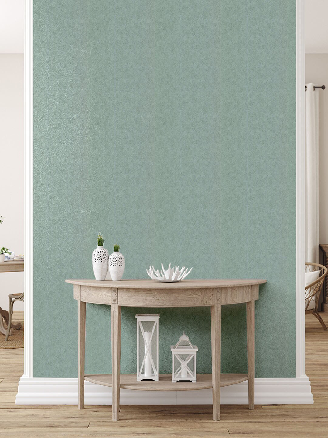 

Asian Paints ezyCR8 Quiet Refuge Abstract Design Non Adhesive Wallpaper (53cmx950cm), Green