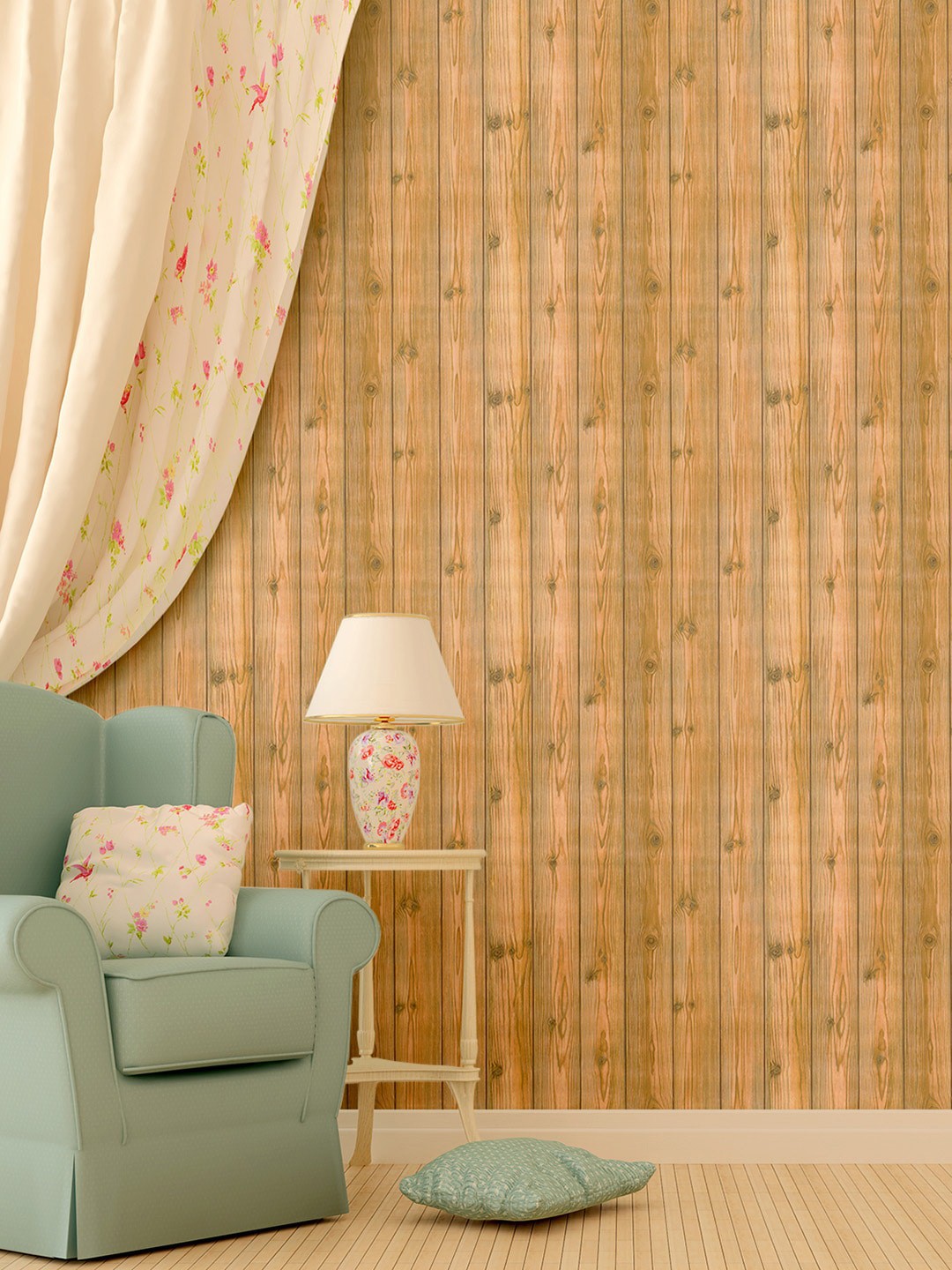 

Asian Paints Wooden Pattern Non-Adhesive Wallpapers, Yellow