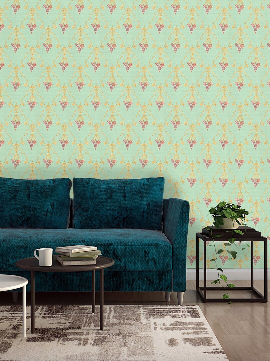 Asian Paints Floral Non-Adhesive Wallpapers, Green