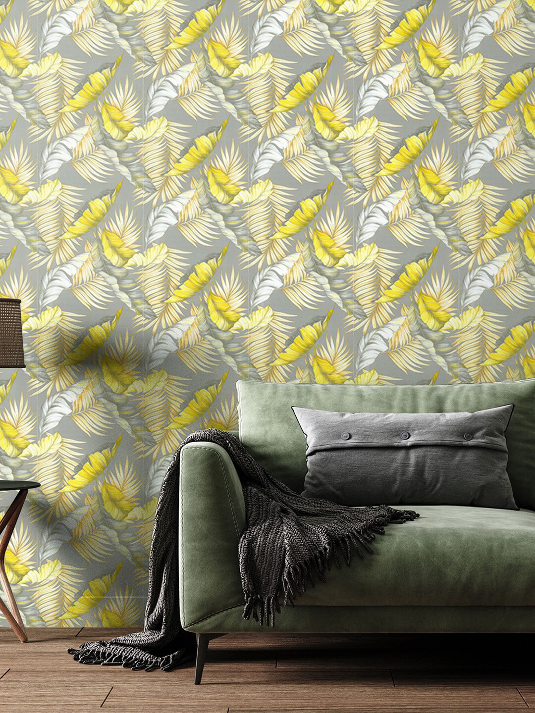 

Asian Paints ezyCR8 Wilted Leaf Print Non-Adhesive Wallpaper (53x 950cm), Grey