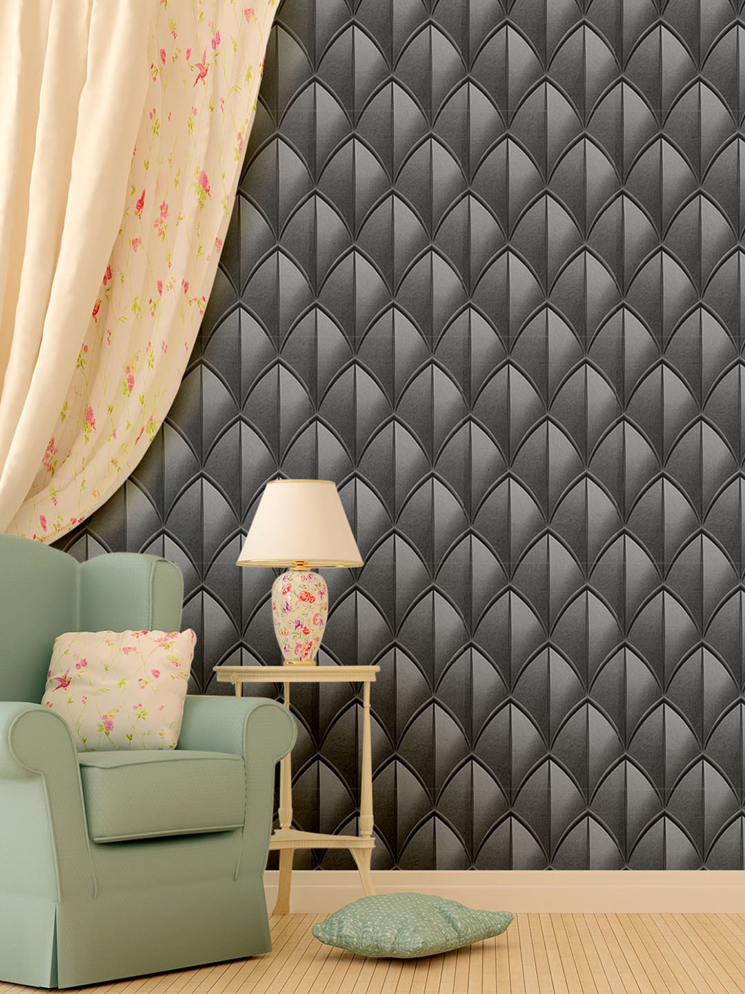 

Asian Paints ezyCR8 Boat Beige Non Adhesive Wallpaper (53cm x 950cm), Multi