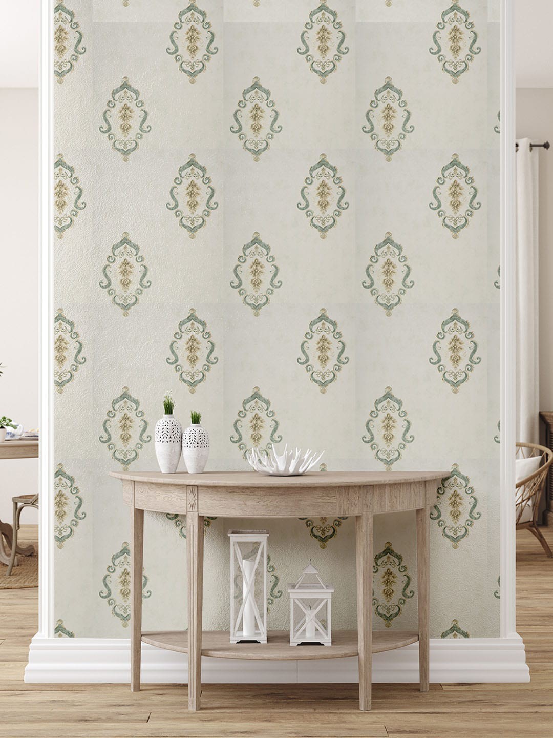 

Asian Paints Floral Non-Adhesive Wallpapers (53cm x 950cm), Grey
