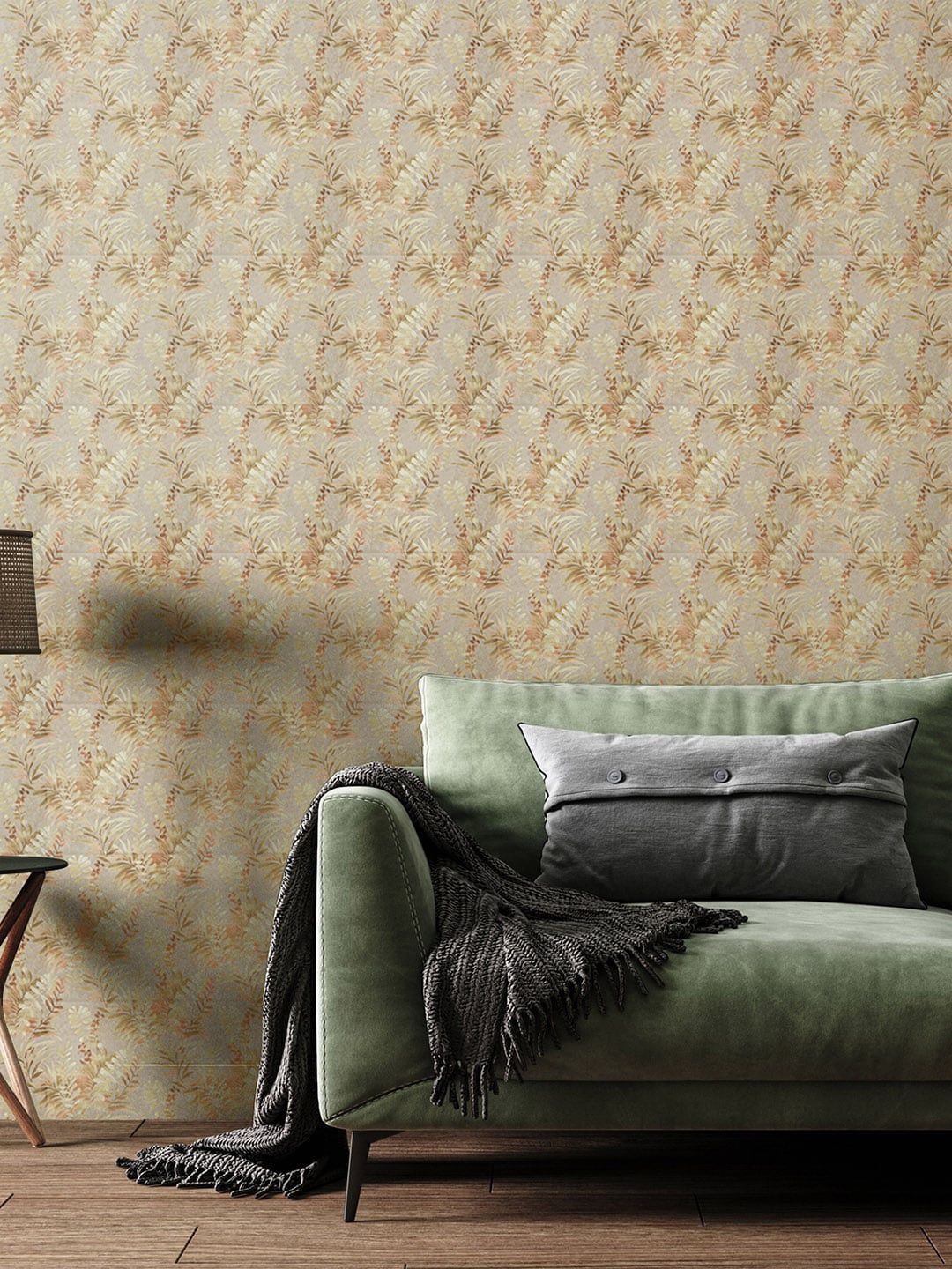 

Asian Paints ezyCR8 Faded Leaves Non Adhesive Wallpaper (53x 950cm), Beige