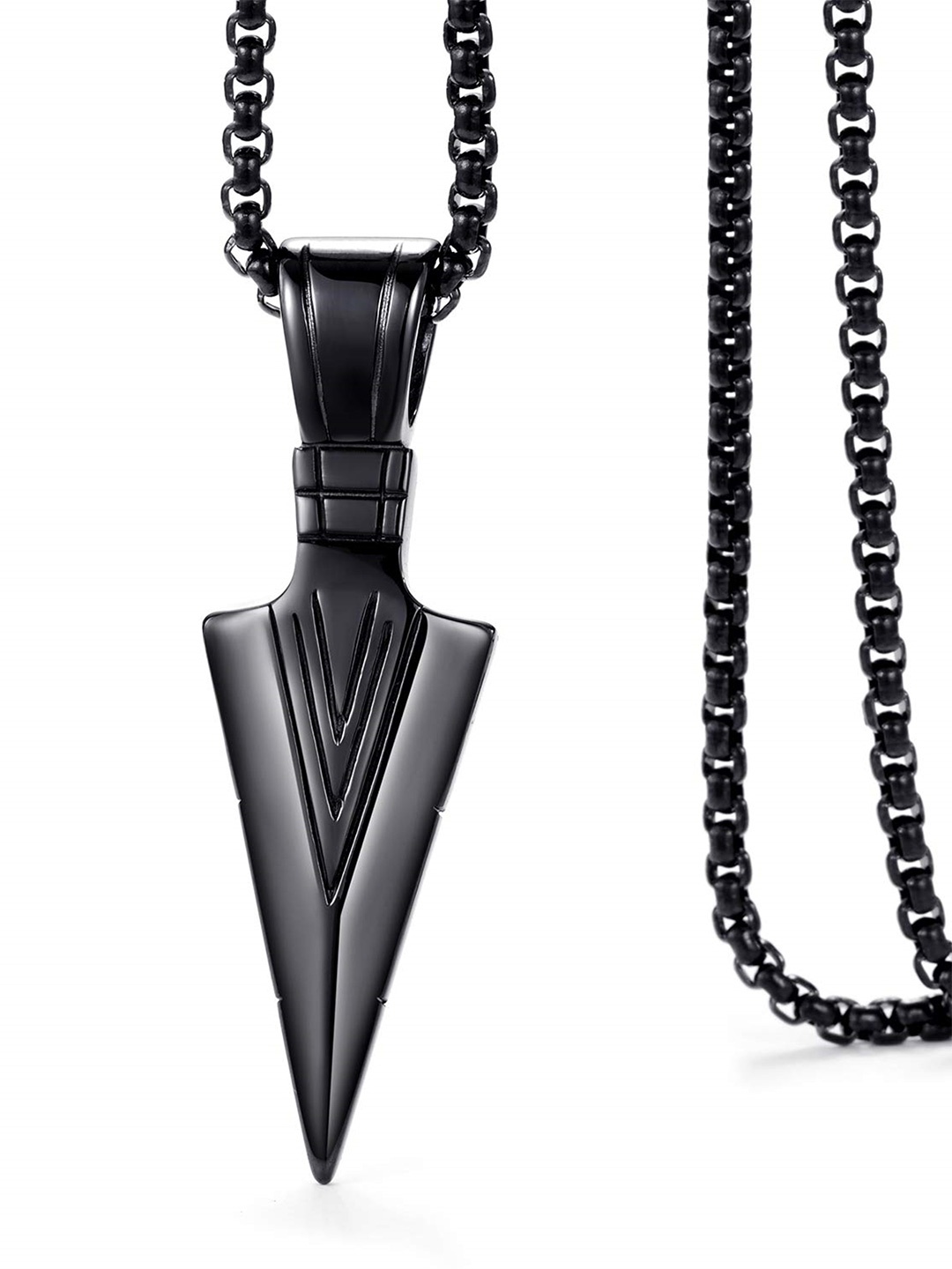 

EL REGALO Men Stainless Steel Necklace, Black