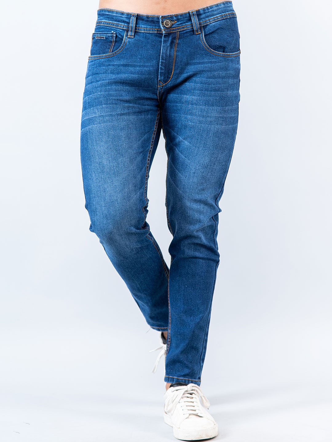 

Tistabene Men Comfort Skinny Fit Light Fade Stretchable Cotton Jeans, Blue