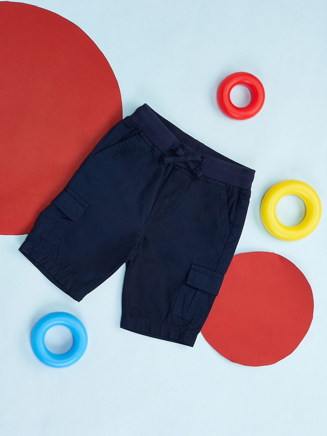 

Pantaloons Baby Infant Boys Cotton Low-Rise Shorts, Navy blue