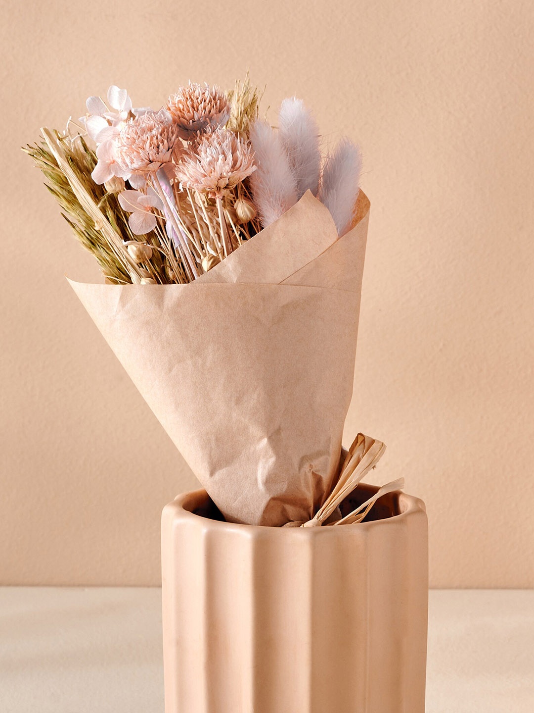 

Home Centre Dastkari Pink Dried Flower Bunch With Ceramic Pot