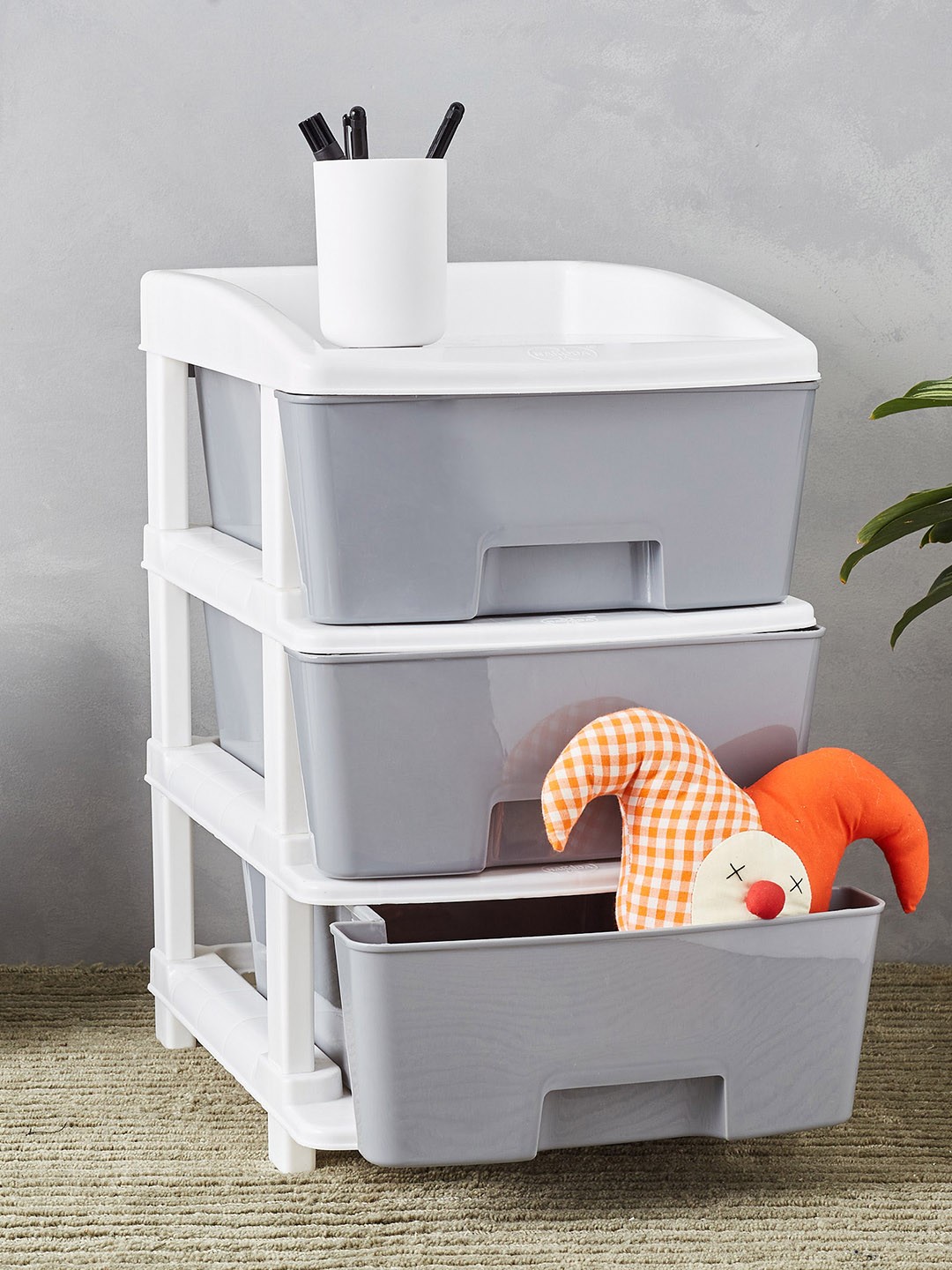 

Home Centre Omnia Oban Polypropylene 3-Tier Organiser Drawers, Grey