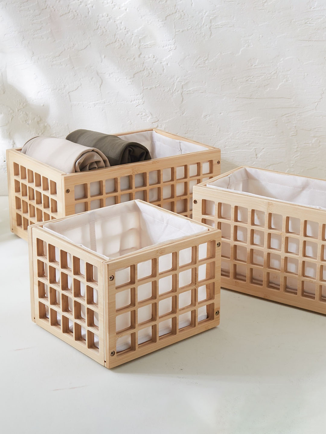 

Home Centre Regan York Bamboo Wood Laundry Basket, Beige