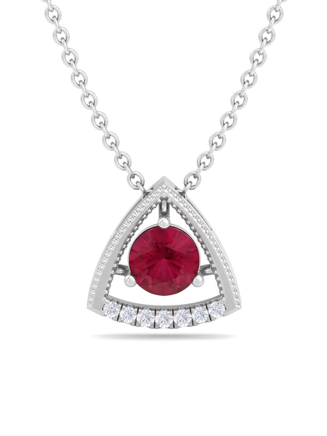 

Inddus Jewels 925 Sterling Silver Rhodium-Plated CZ Studded Pendant With Chain