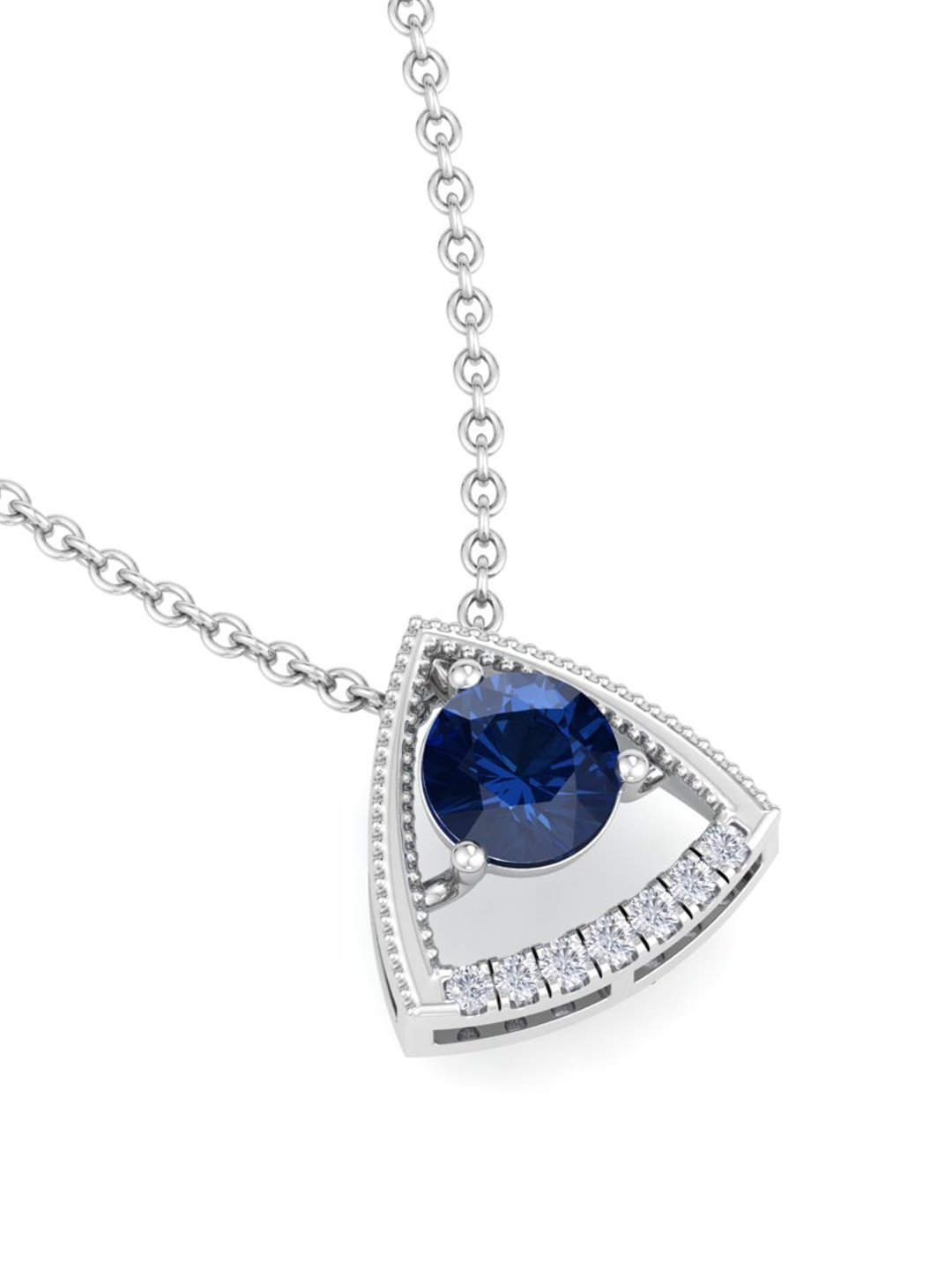 

Inddus Jewels 925 Sterling Silver Rhodium-Plated CZ Studded Pendant With Chain