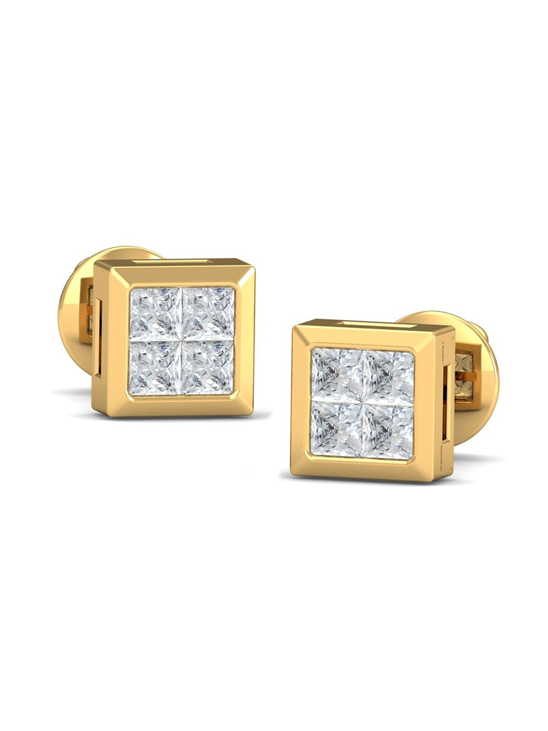

KUBERBOX 18KT Gold Diamond-Studded Earrings-2.11gm