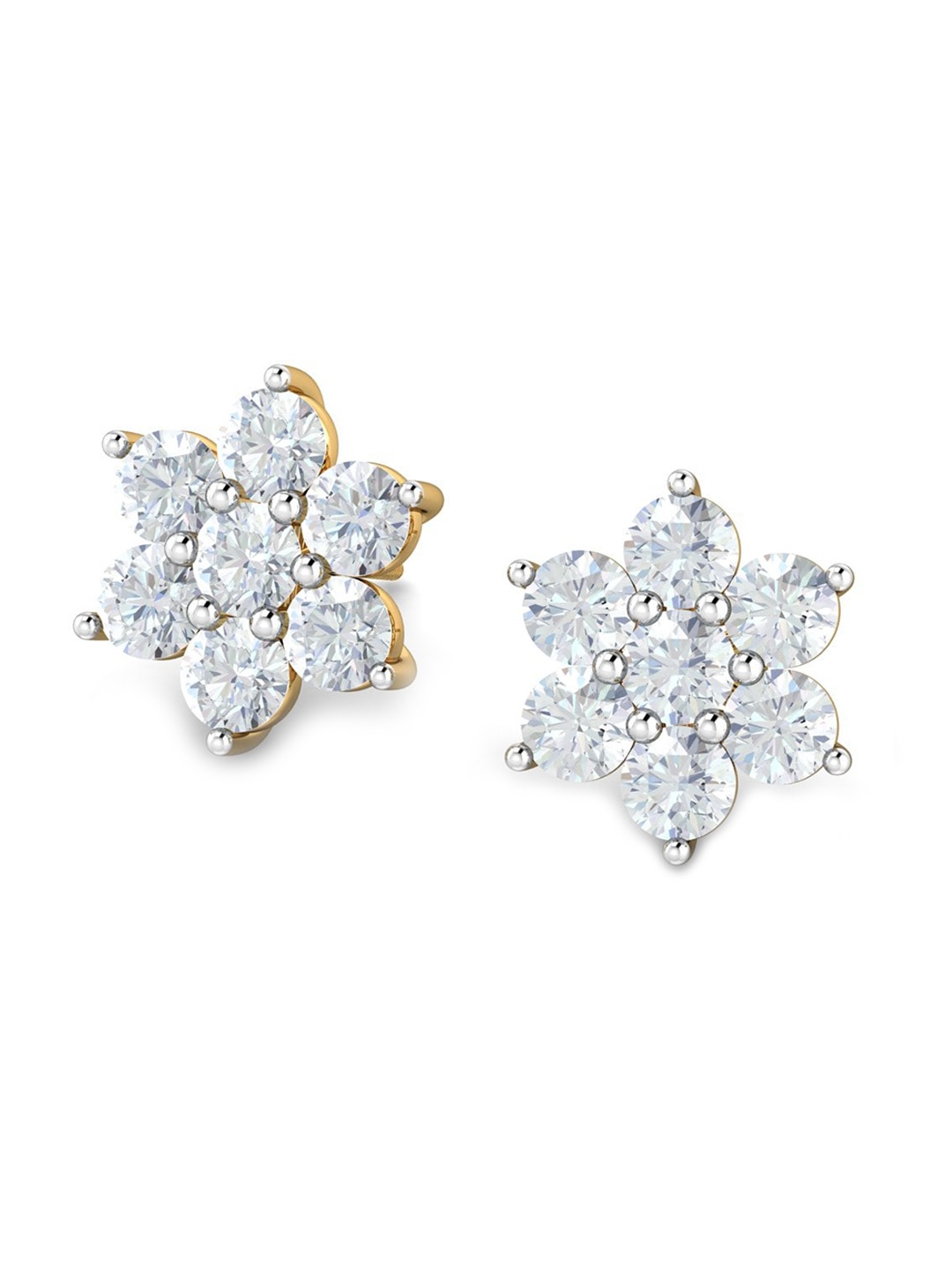

KUBERBOX Ganga Essential 18KT Gold Diamond-Studded Studs Earrings- 4.88gm