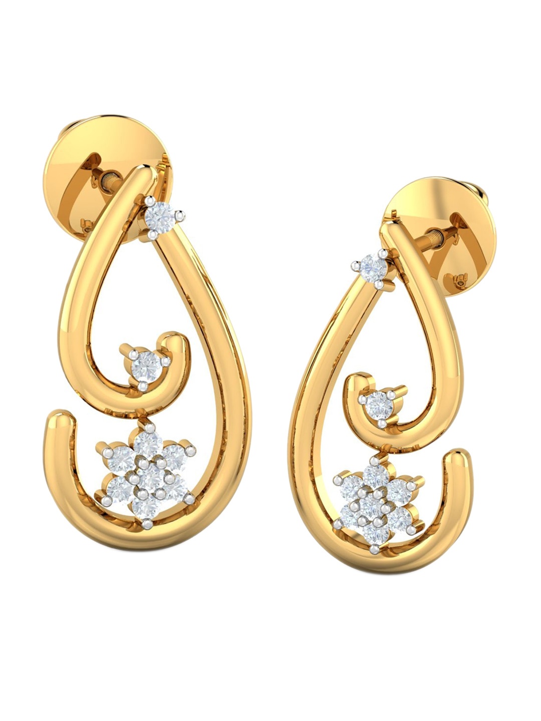 

KUBERBOX 18KT Gold Diamond Adebowale Stud Earrings-2.78 gm