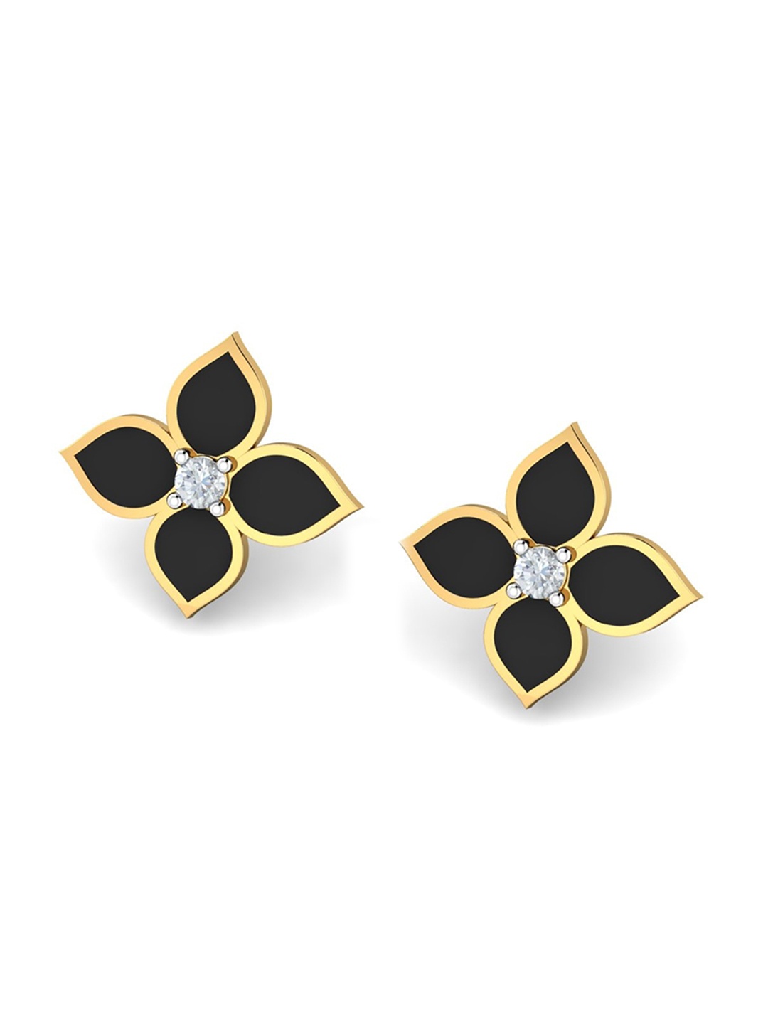 

KUBERBOX 18KT Gold Diamond-Studded Stud Earrings- 2.62 gm