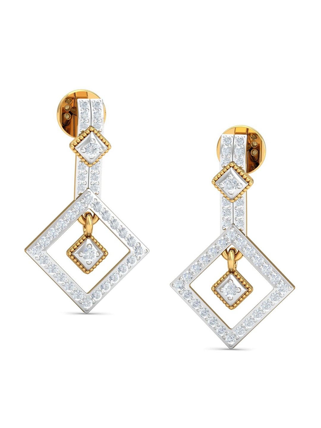 

KUBERBOX Femi 18KT Gold Diamond-Studded Earrings-2.99gm