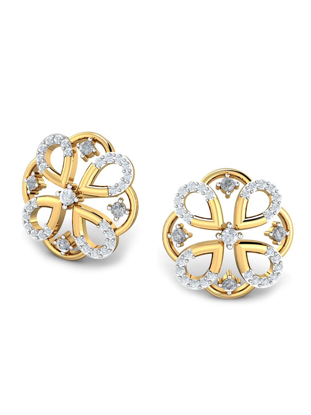 

KUBERBOX Baako 18KT Gold Diamond-Studded Earrings-3.23gm