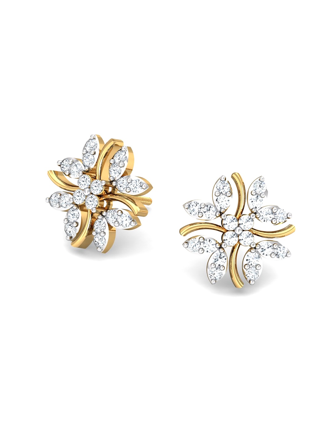 

KUBERBOX Debra 18KT Gold Diamond-Studded Earrings-2.24gm