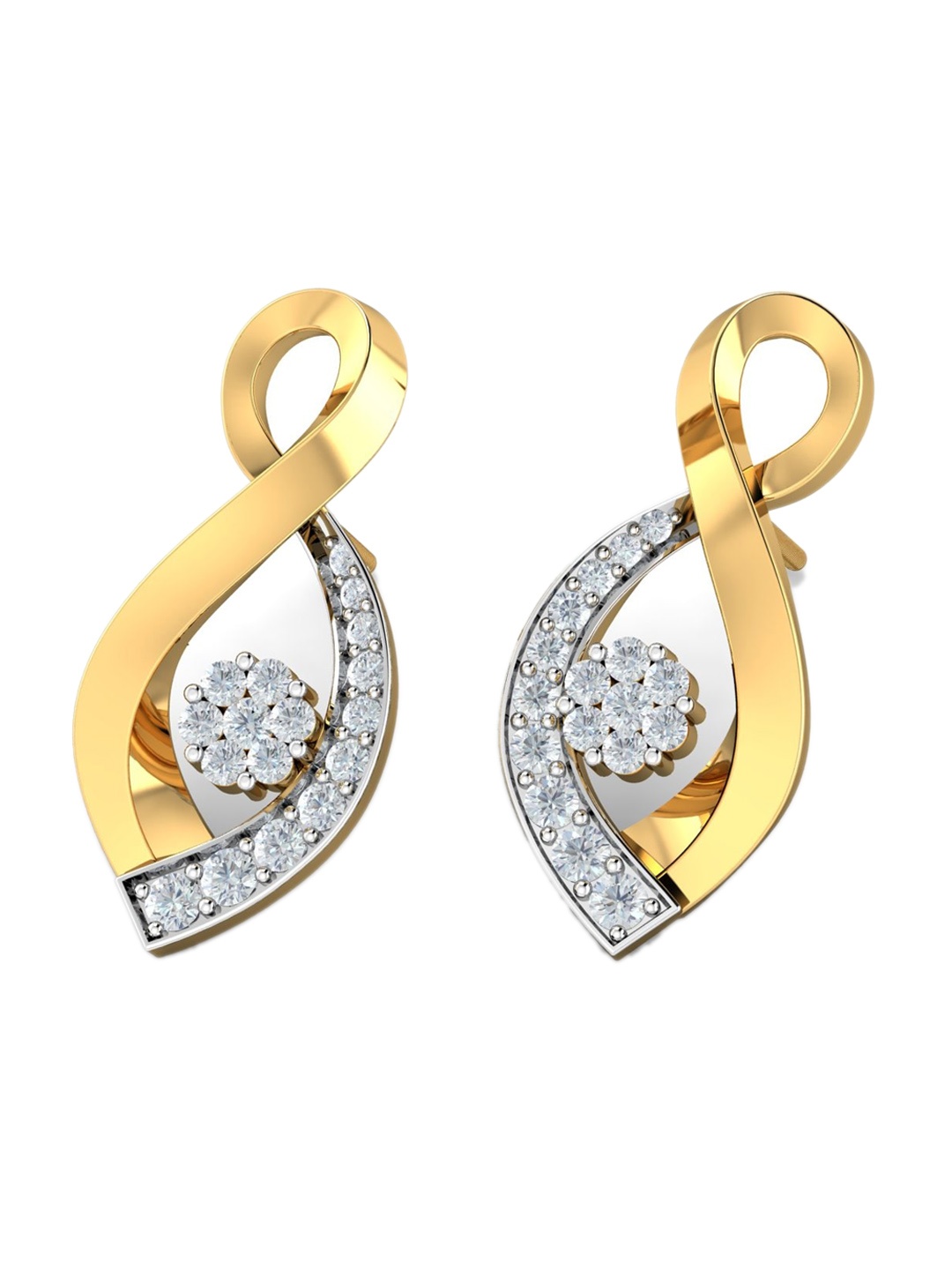 

KUBERBOX Akachi 18KT Gold Diamond-Studded Earrings-0.27gm