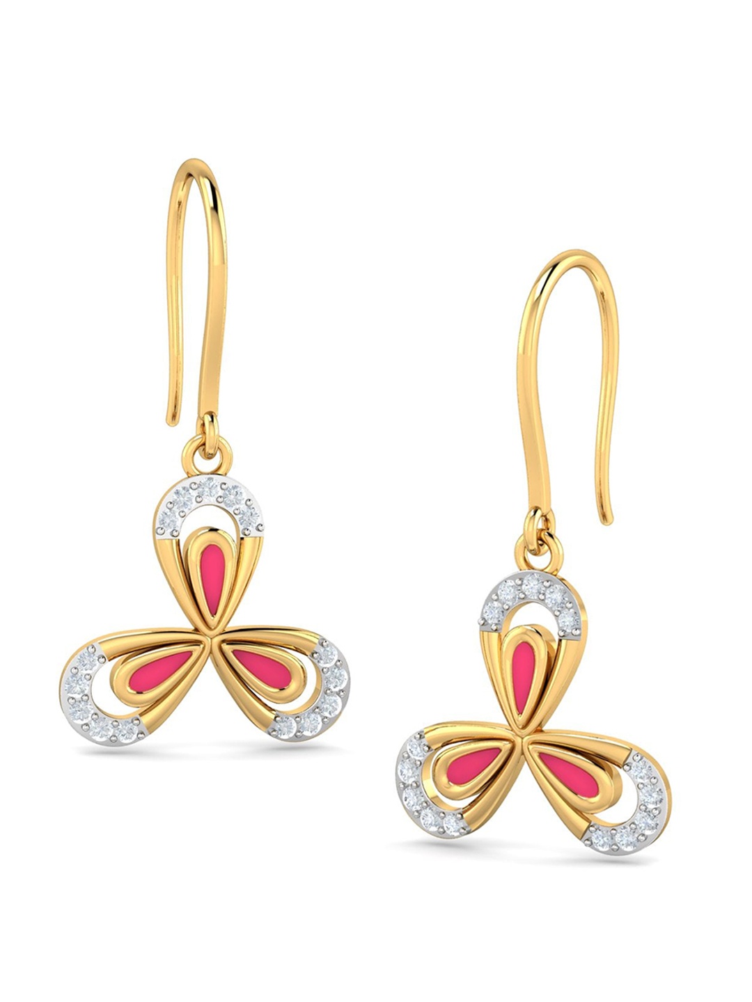 

KUBERBOX Lily 18KT Gold Diamond-Studded Earrings-2.08gm
