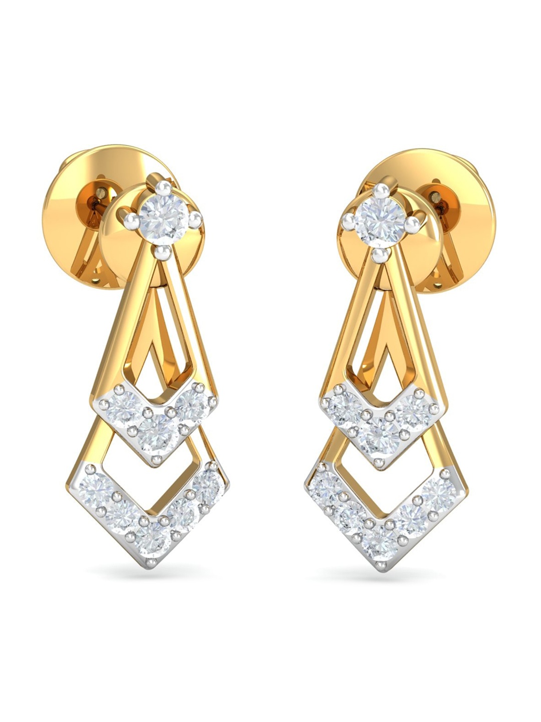 

KUBERBOX Marbella 18KT Gold Diamond-Studded Stud Earrings - 2.32gm