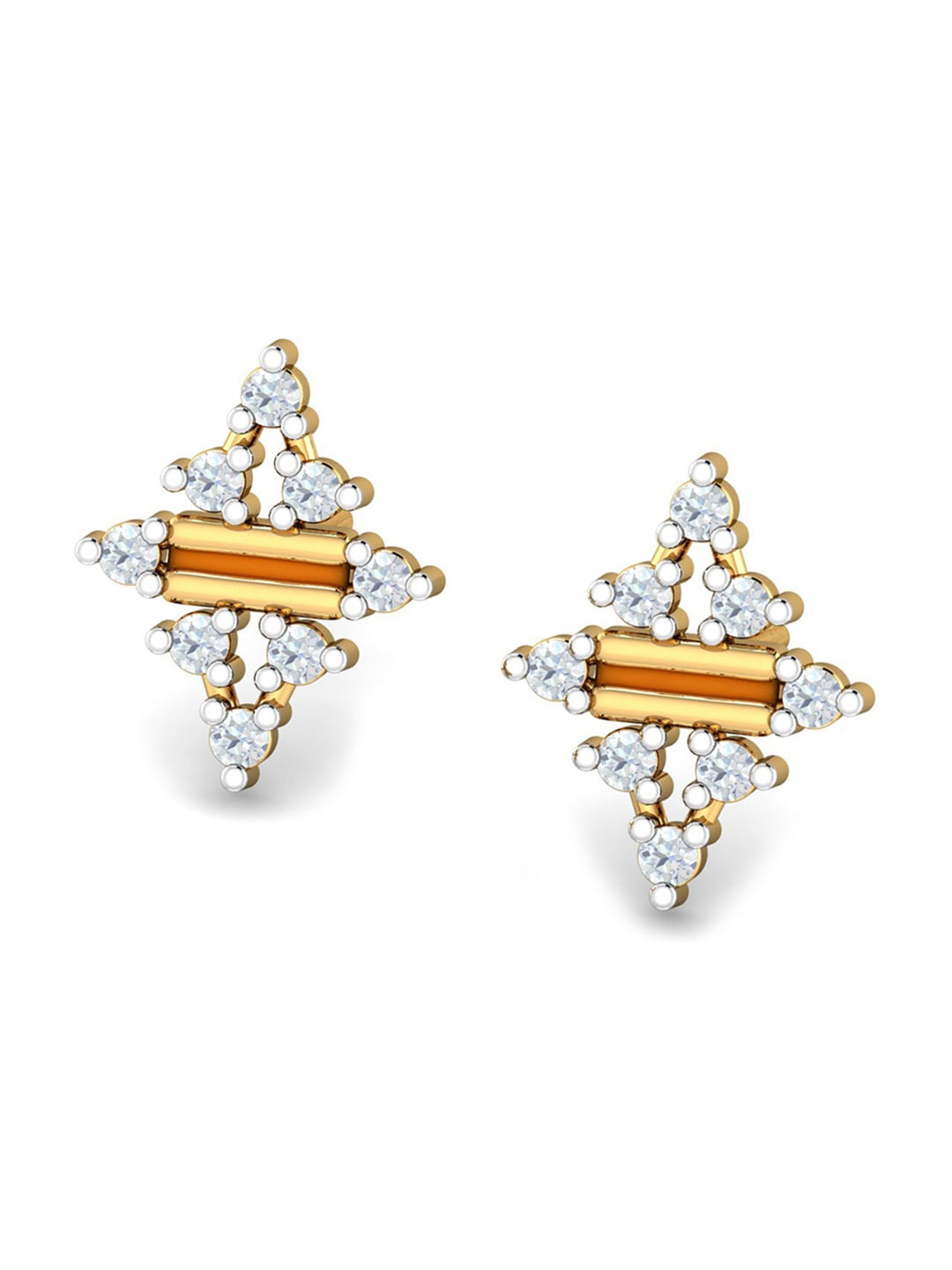 

KUBERBOX 18KT Gold Diamond Stud Earrings- 1.8 gm