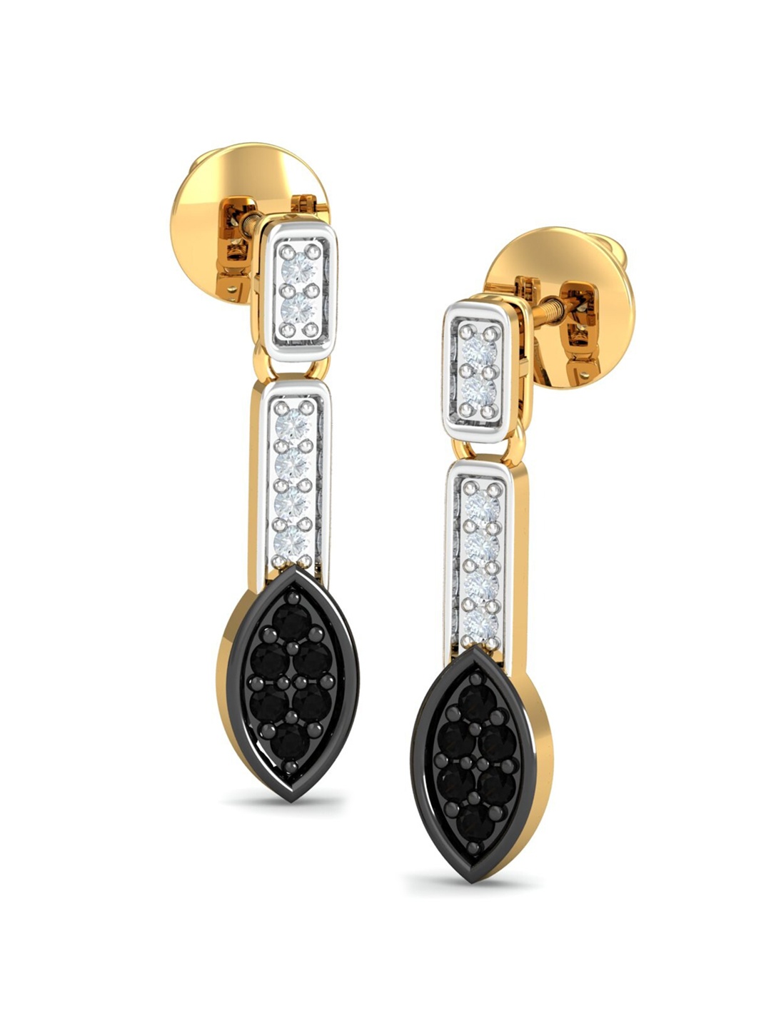 

KUBERBOX Dainty 18KT Gold Diamond-Studded Earrings-2.8gm