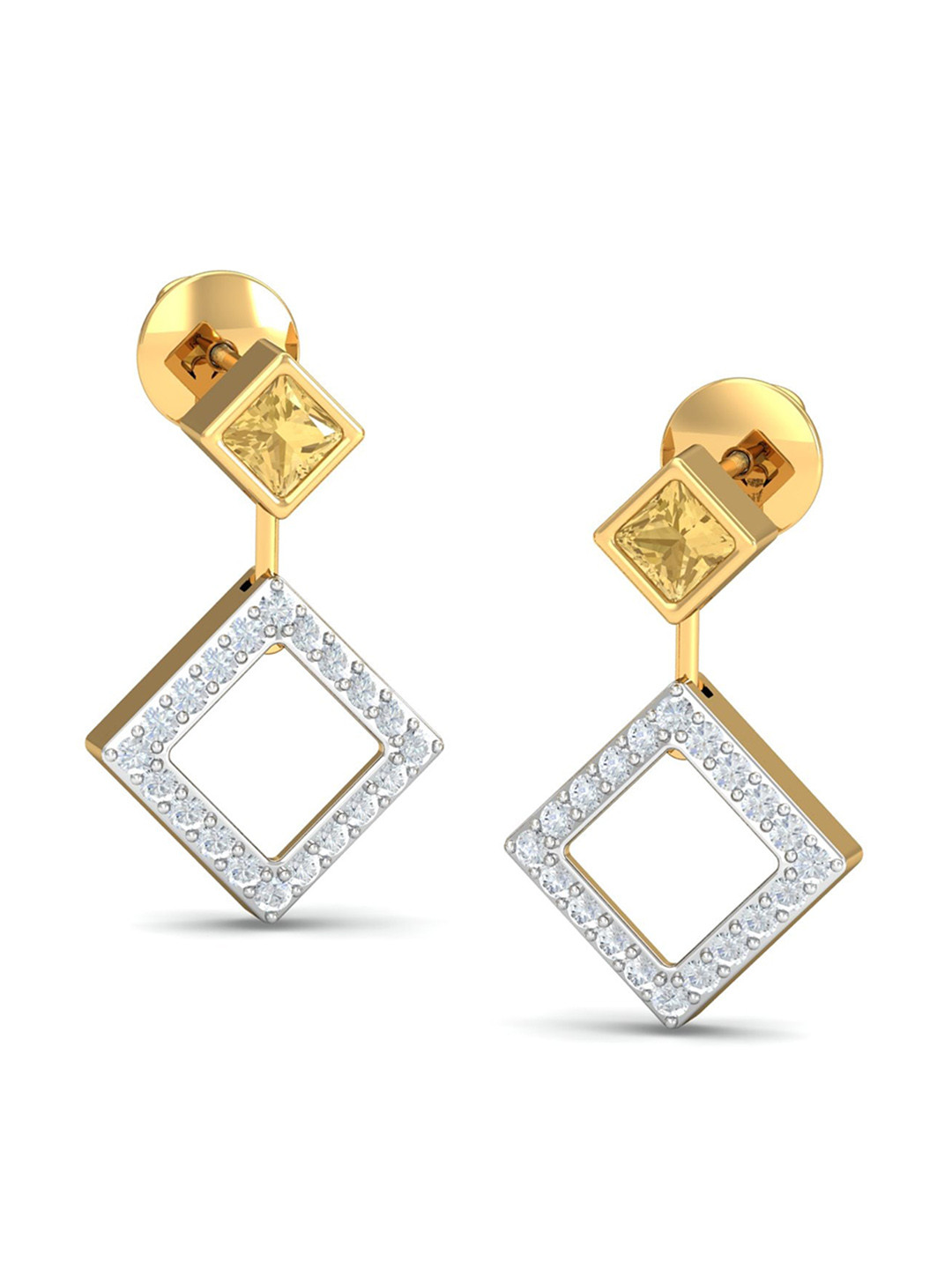 

KUBERBOX 18KT Gold Adina Drop Earrings With Diamonds - 3.12 gm