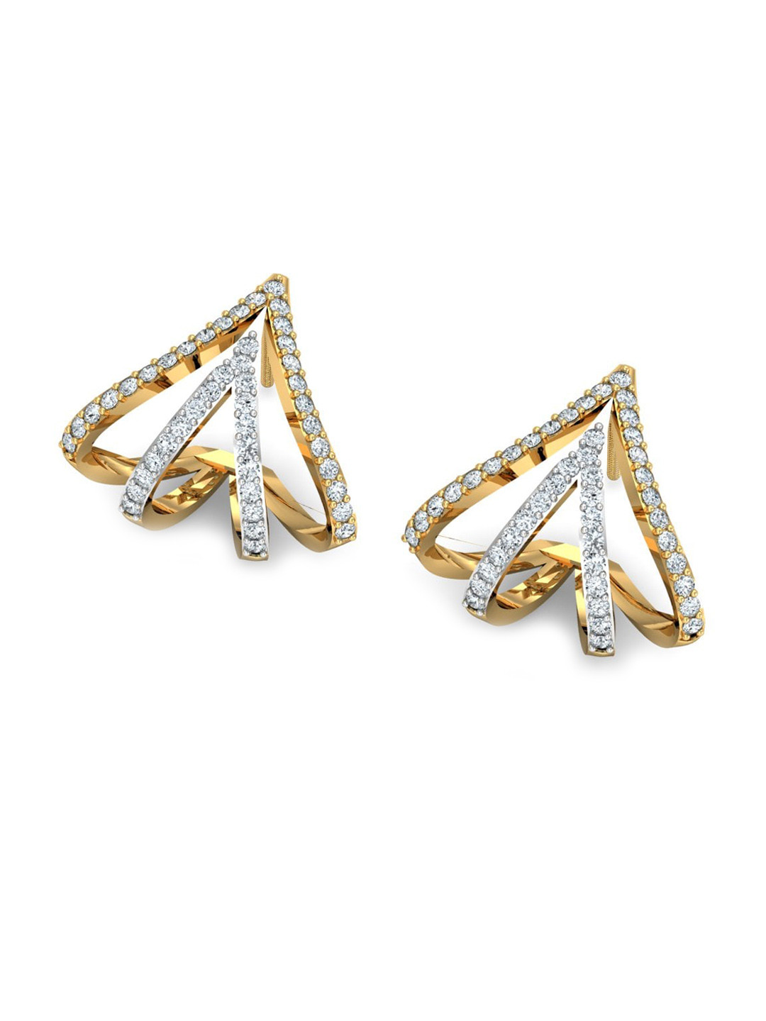 

KUBERBOX Caluroso 18KT Gold Diamond-Studded Earrings -3.15 gm
