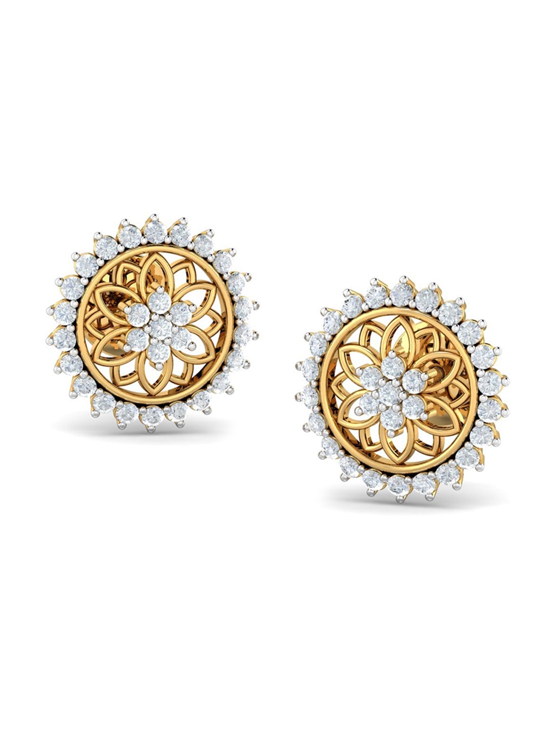 

KUBERBOX Aida 18KT Gold Diamond-Studded Earrings-3.03gm