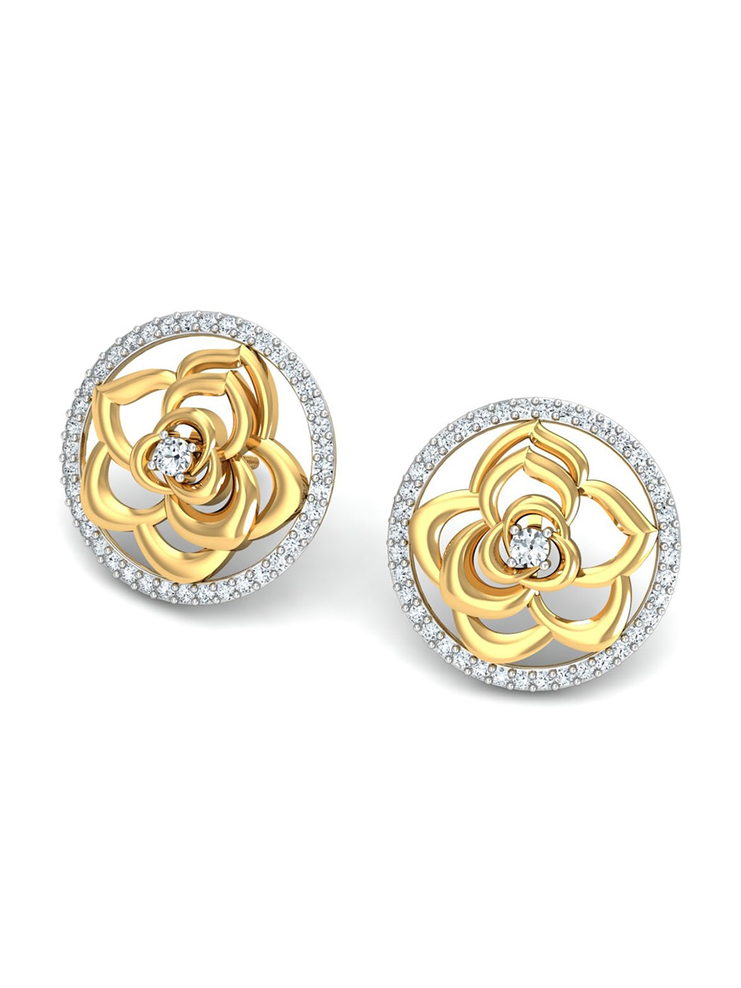 

KUBERBOX 18KT Gold Diamond-Studded Earrings-3.15gm