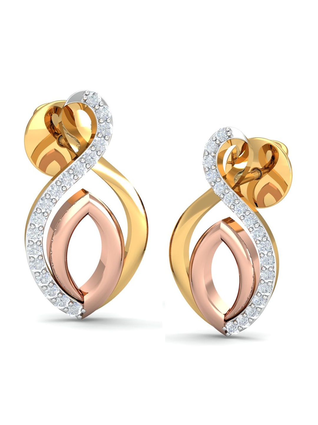 

KUBERBOX Afia 18KT Gold Diamond-Studded Earrings - 2.8gm